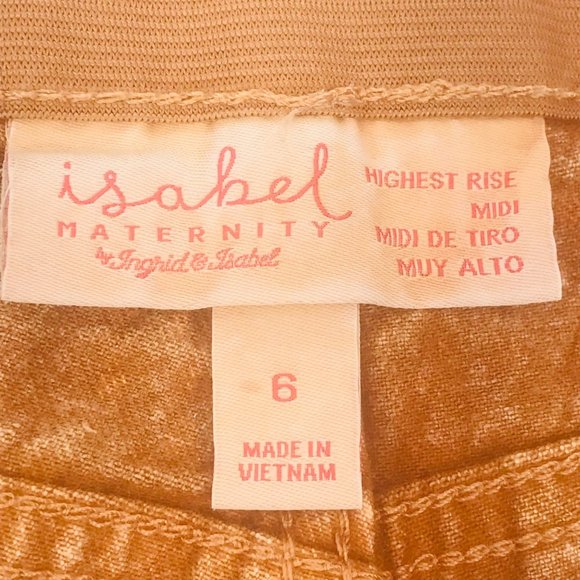 Isabel Maternity Ingrid/Isabel Women's Size 6 Side Panel Brown Carpenter Short - Picture 5 of 16